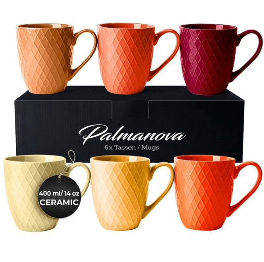 Set 6 Palmanova, ceramica, Jungle multicolor, 400ml